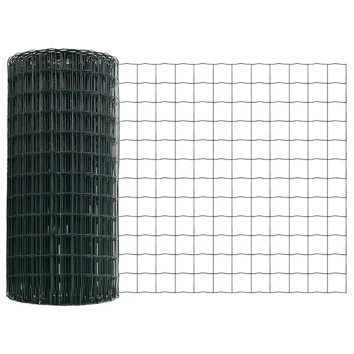 vidaXL Reja con postes Verde 0.4 x 10 m Acero (10)