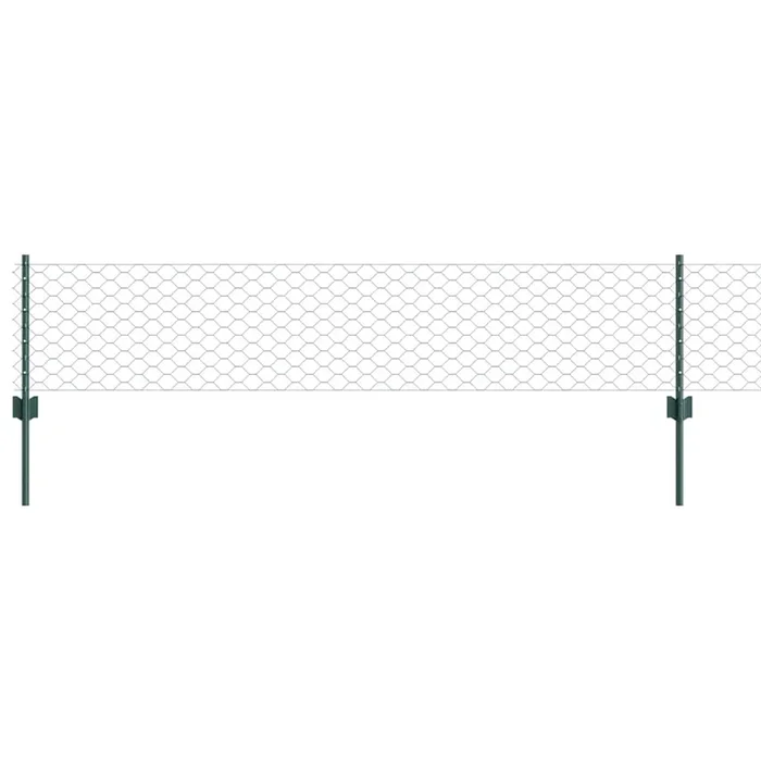 vidaXL Reja con postes Verde 0.4 x 10 m Acero (17)