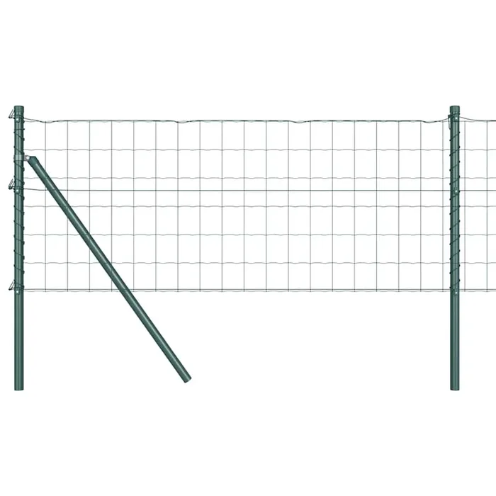 vidaXL Reja con postes Verde 0.4 x 10 m Acero (22)