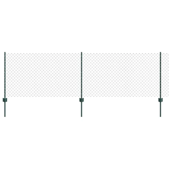 vidaXL Reja con postes Verde 0.8 x 25 m Acero (14)