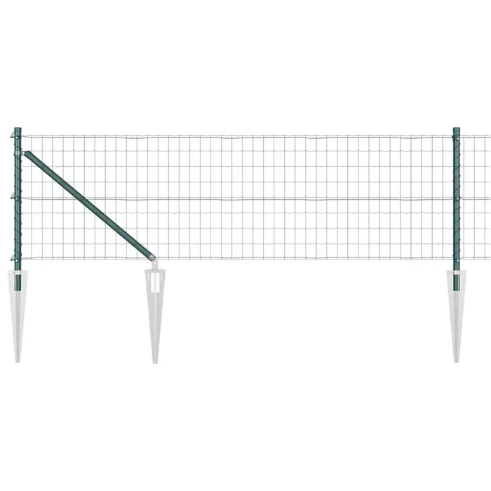 vidaXL Reja con postes Verde 0.8 x 25 m Acero (19)