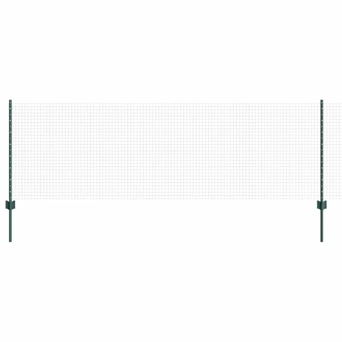 vidaXL Reja con postes Verde 0.8 x 50 m Acero (5)