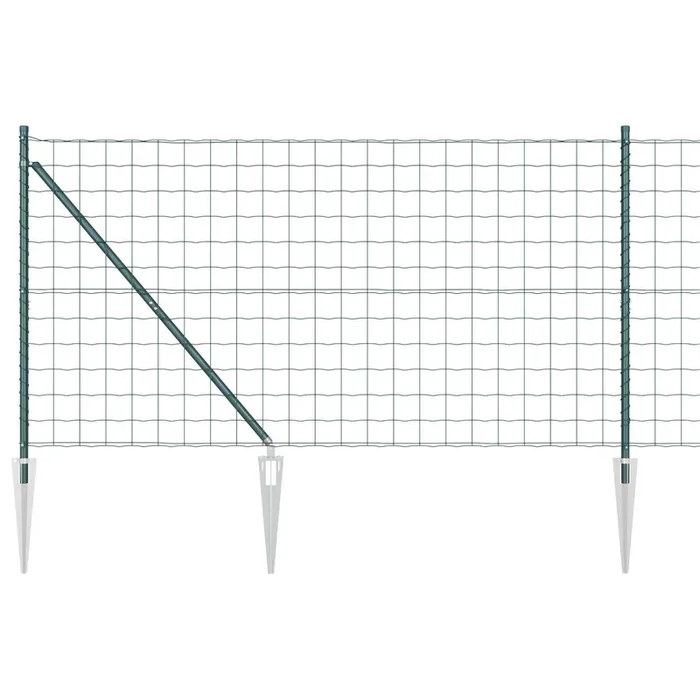 vidaXL Reja con postes Verde 1.2 x 10 m Acero (25)