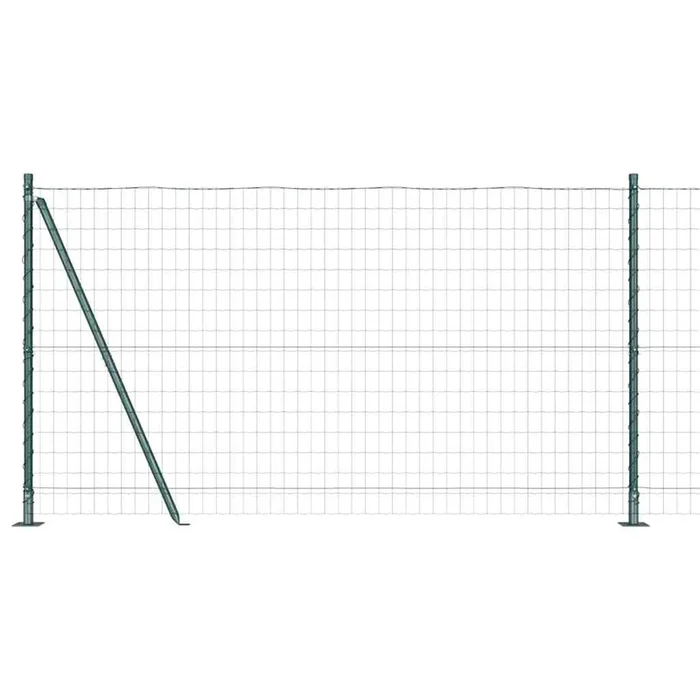 vidaXL Reja con postes Verde 1.2 x 10 m Acero (34)