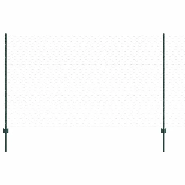 vidaXL Reja con postes Verde 1.4 x 10 m Acero (18)