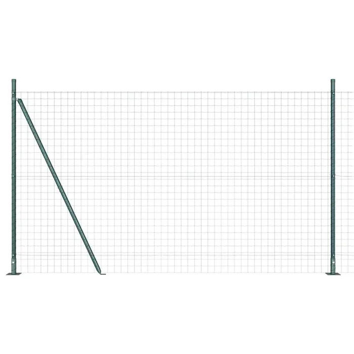 vidaXL Reja con postes Verde 1.5 x 10 m Acero (29)