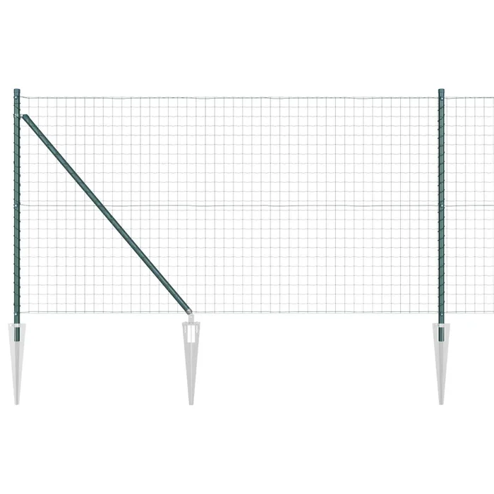 vidaXL Reja con postes Verde 1 x 25 m Acero (29)