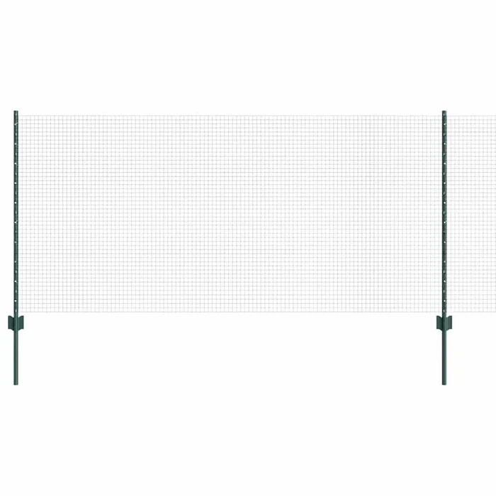 vidaXL Reja con postes Verde 1 x 25 m Acero (4)