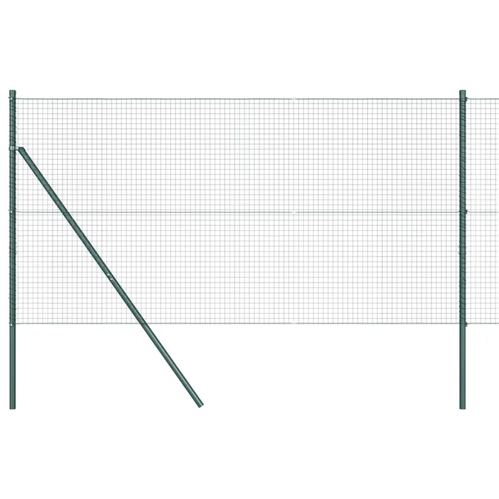 vidaXL Reja con postes Verde 1 x 25 m Acero (9)
