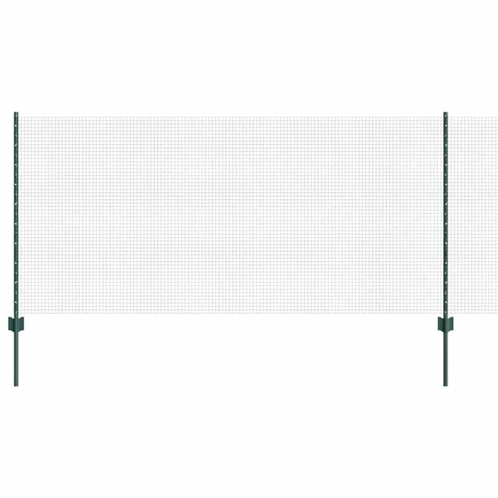 vidaXL Reja con postes Verde 1 x 50 m Acero (3)