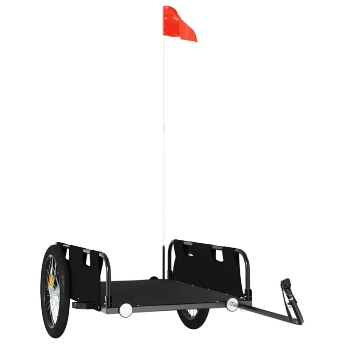 vidaXL Remolque para bicicletas hierro y tela Oxford negro (6)