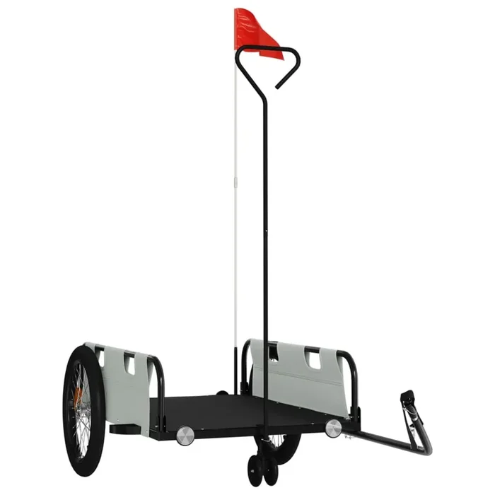 vidaXL Remolque para bicicletas tela Oxford y hierro gris y negro