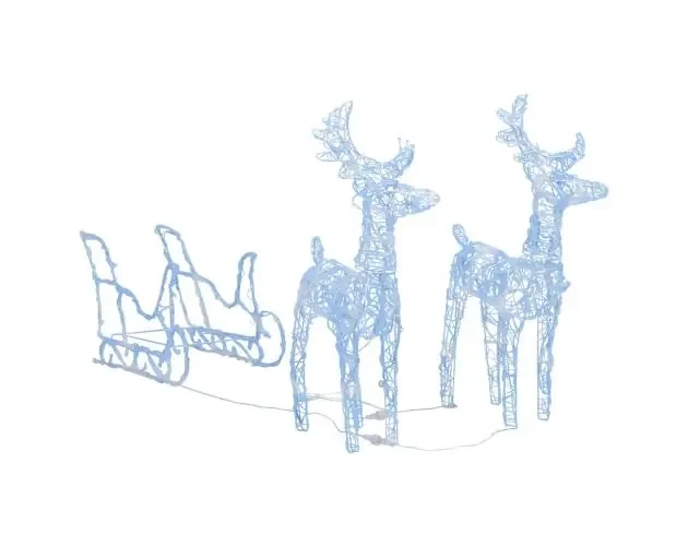 vidaXL reno y trineo adorno navideño 160 LEDs acrílico 130 cm | Brico Depôt Fatto A Mano