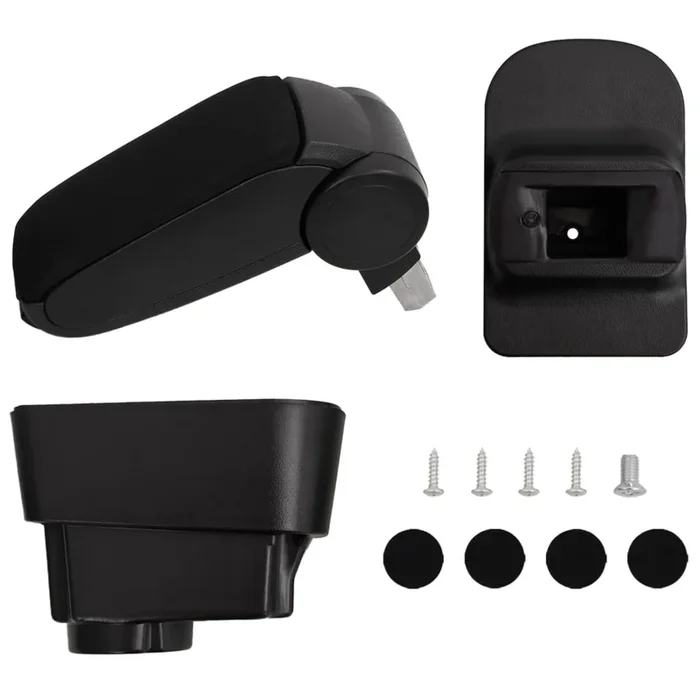 vidaXL Reposabrazos para coche ABS negro 11x35x(32-49) cm