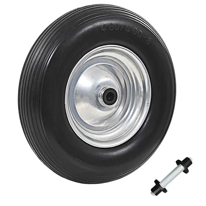 vidaXL Rueda de carretilla con eje macizo PU 4.00-8 390 mm