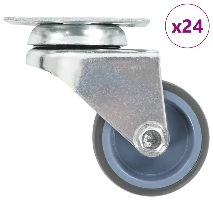 vidaXL Ruedas dobles giratorias 24 unidades 50 mm
