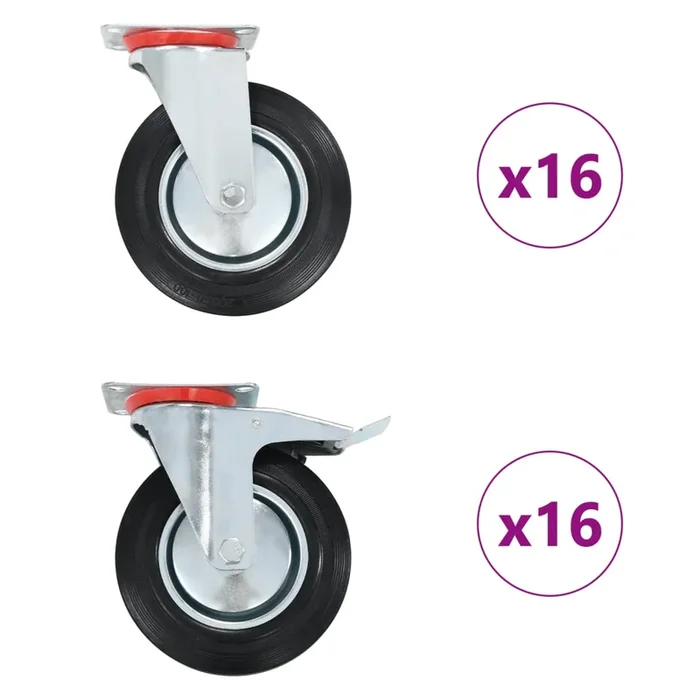 vidaXL Ruedas giratorias 32 unidades 200 mm