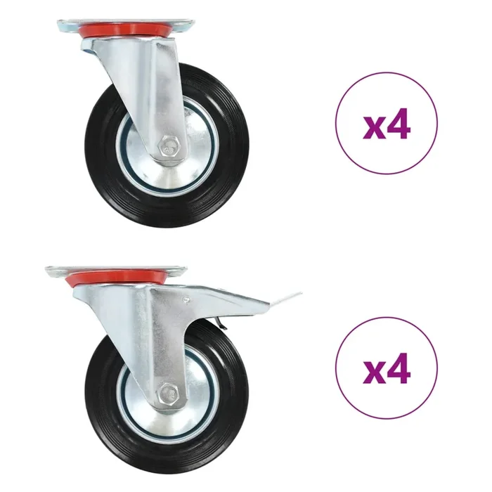 vidaXL Ruedas giratorias 8 unidades 160 mm (3)