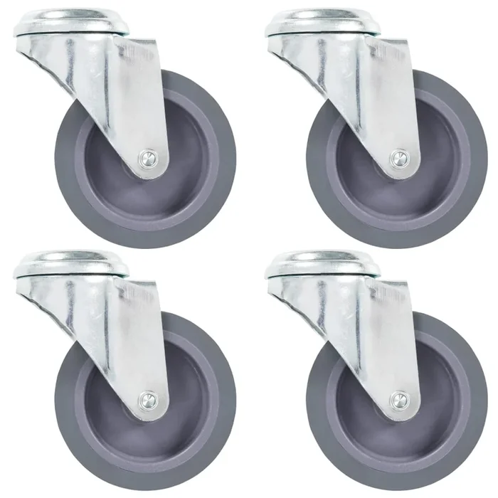 vidaXL Ruedas giratorias con agujero pasador 4 unidades 75 mm