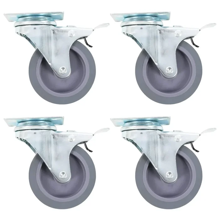 vidaXL Ruedas giratorias con frenos dobles 4 unidades 75 mm