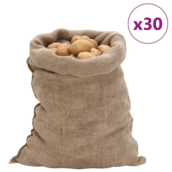 vidaXL Sacos de yute 30 unidades 60×105 cm 100% yute 220 g/m²