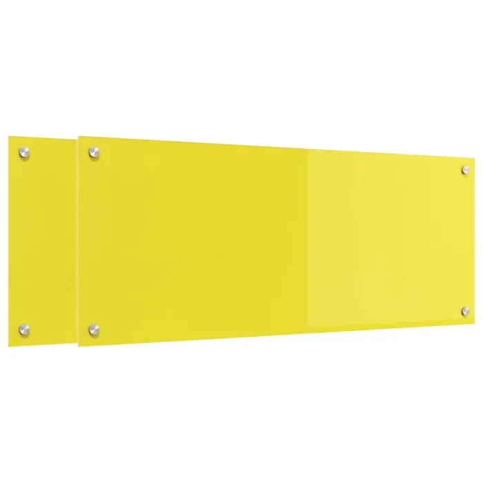 vidaXL Salpicadero de cocina 2 pcs Amarillo 100 x 40 cm