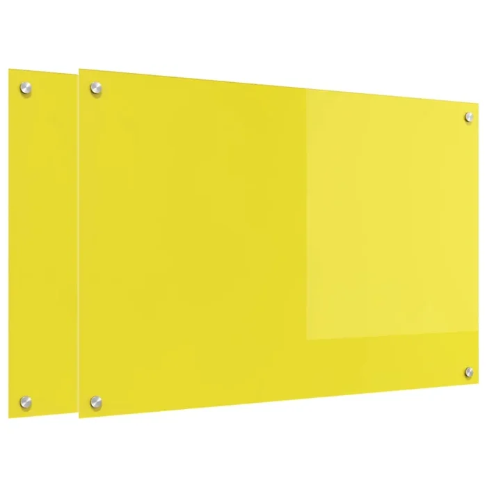 vidaXL Salpicadero de cocina 2 pcs Amarillo 90 x 60 cm vidrio templado