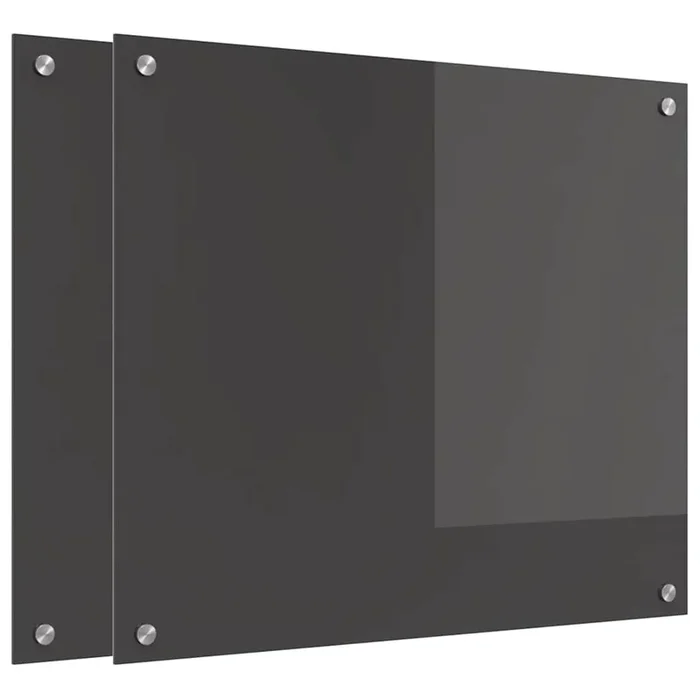 vidaXL Salpicadero de cocina 2 pcs Gris oscuro 70 x 60 cm