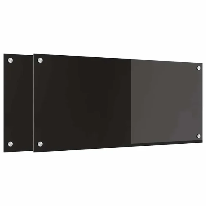 vidaXL Salpicadero de cocina Negro 90 x 40 cm vidrio templado