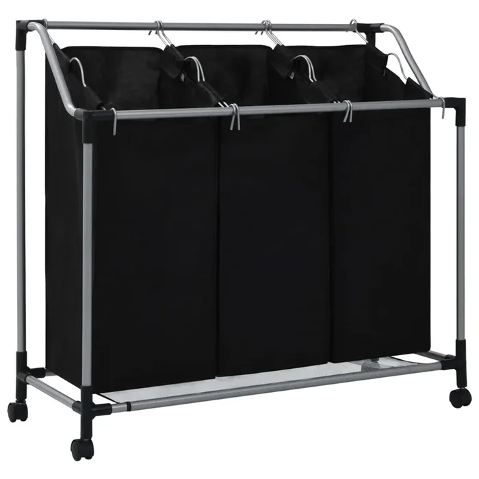 vidaXL Separador de colada con 3 bolsas acero negro