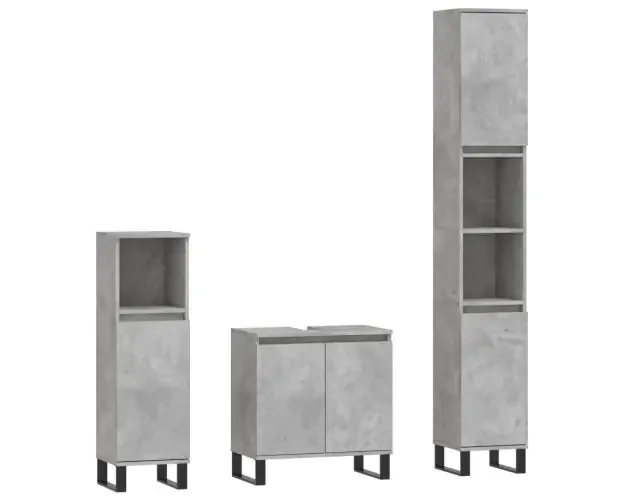 vidaXL set muebles de baño 2 piezas madera contrachapada gris hormigón | Brico Depôt Solo Oggi