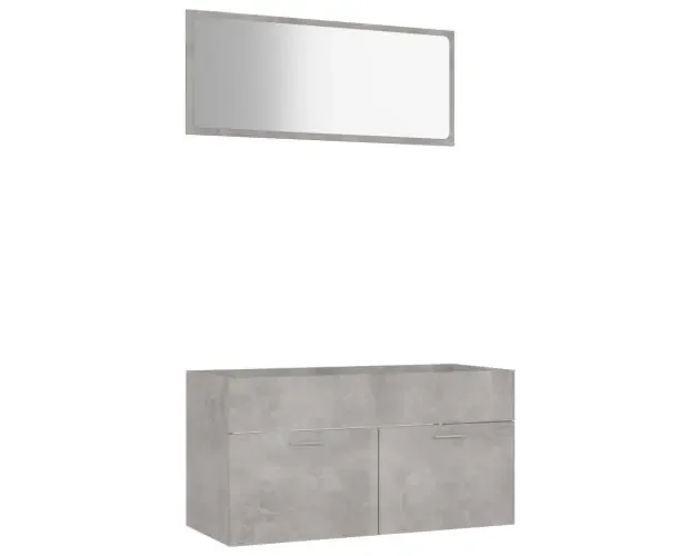vidaXL set muebles de baño 2 piezas madera contrachapada gris hormigón | Brico Depôt Spedito Oggi