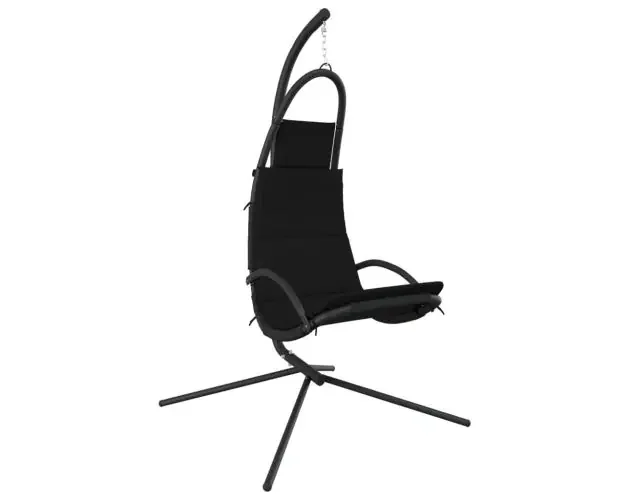 vidaXL silla coLGante de jardín con cojín acero y tela oxford negro | Brico Depôt Promo Stagionale