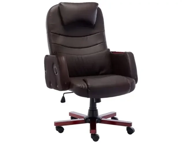 vidaXL silla de oficina de cuero sintético marrón | Brico Depôt Ultima Occasione