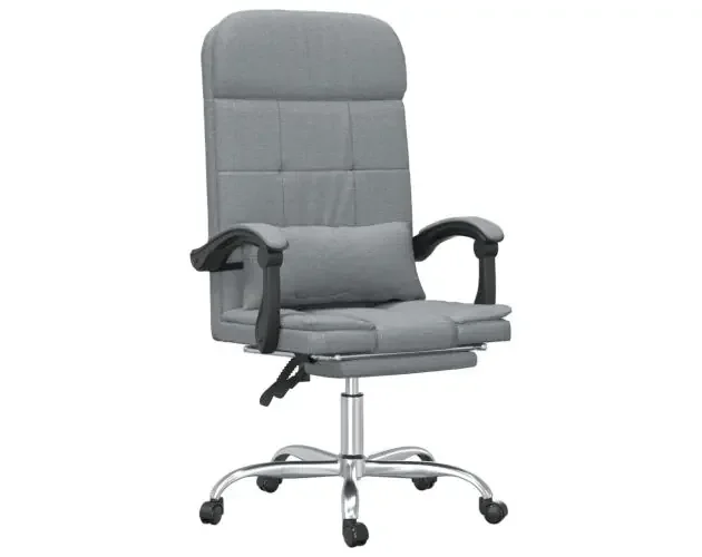 vidaXL silla de oficina reclinable con masaje de tela gris claro | Brico Depôt A Buon Prezzo