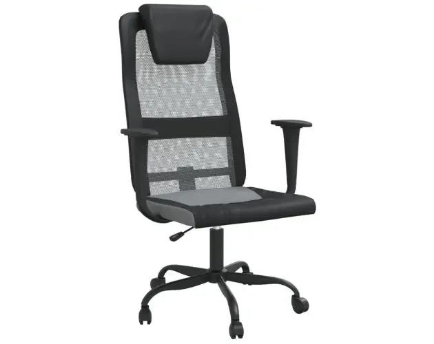 vidaXL silla oficina altura ajustable tela malla y cuero pe gris negro | Brico Depôt Professionale