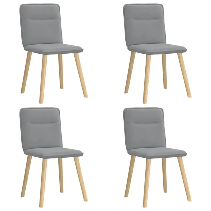 vidaXL Sillas de comedor 4 unidades tela gris claro (8)