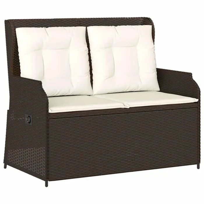 vidaXL Sillón reclinable de jardín con cojines ratán sintético marrón (10)