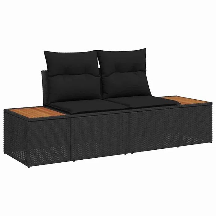 vidaXL Sofá de jardín Negro 184 x 62 x 85cm ratán sintético (3)