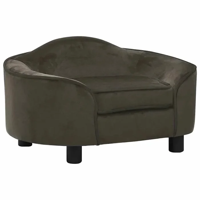 vidaXL Sofá para perros felpa gris oscuro 67x47x36 cm