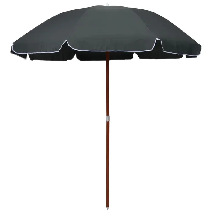 vidaXL Sombrilla con palo de acero gris antracita 240 cm
