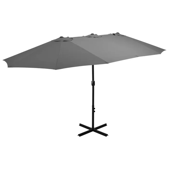 vidaXL Sombrilla de jardín con palo de aluminio 460×270 cm antracita