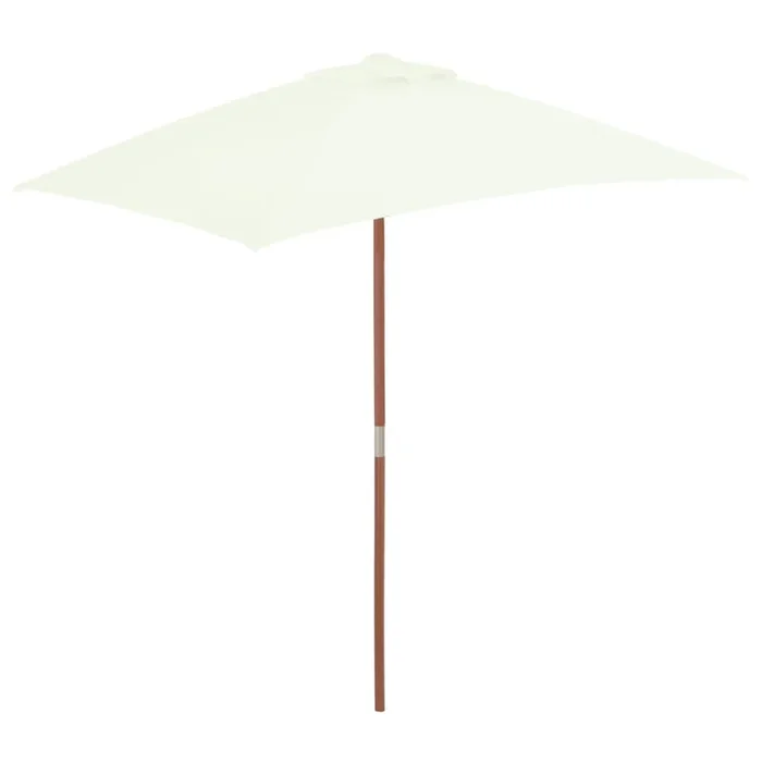 vidaXL Sombrilla de jardín con palo de madera arena 150×200 cm