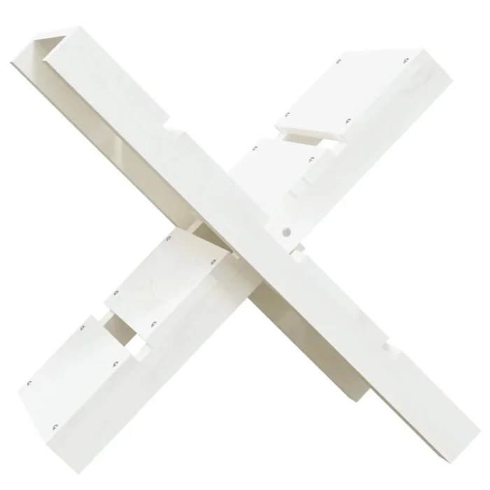 vidaXL Soporte de leña blanco madera maciza de pino 47×39,5×48 cm