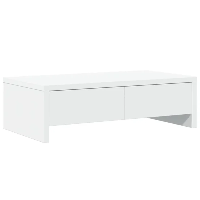 vidaXL Soporte de monitor cajones madera ingeniería blanco 50x27x15 cm