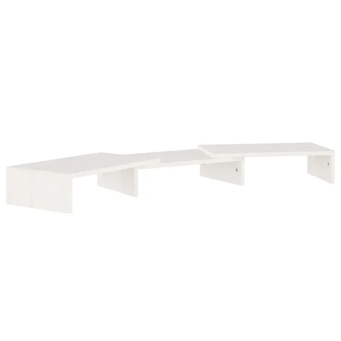 vidaXL Soporte de monitor madera maciza de pino blanco 80x24x10,5 cm