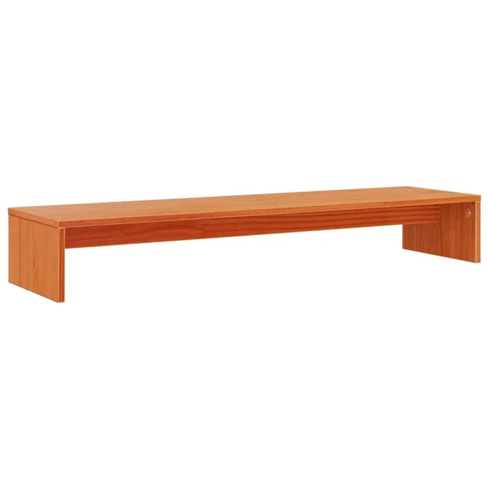 vidaXL Soporte de monitor madera maciza pino marrón cera 100x27x15 cm