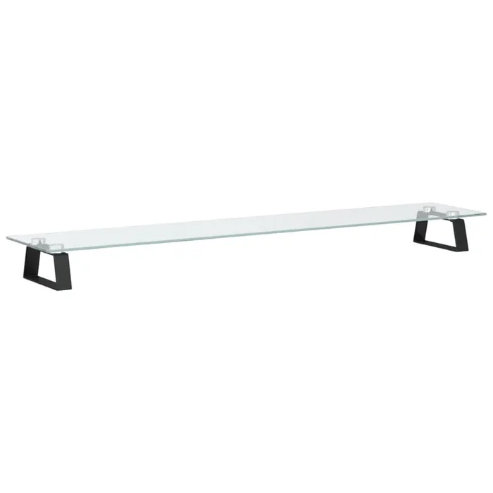 vidaXL Soporte de monitor vidrio templado y metal negro 100x20x8 cm
