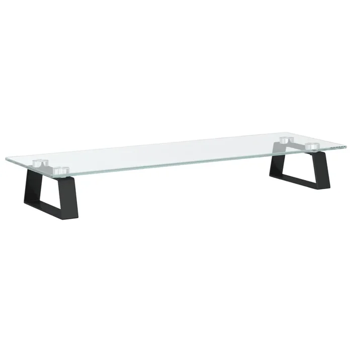 vidaXL Soporte de monitor vidrio templado y metal negro 60x20x8 cm