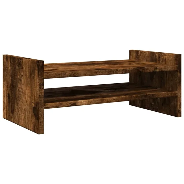 vidaXL Soporte de pantalla madera ingeniería roble ahumado 50x27x20 cm